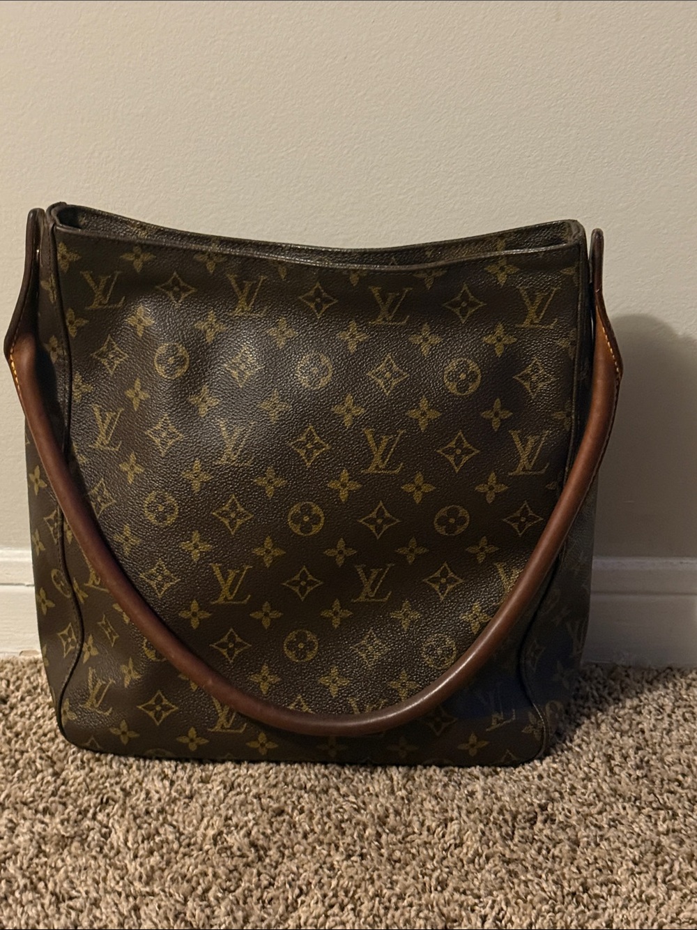 Louis Vuitton Monogram Canvas Shoulder Bag in Brown